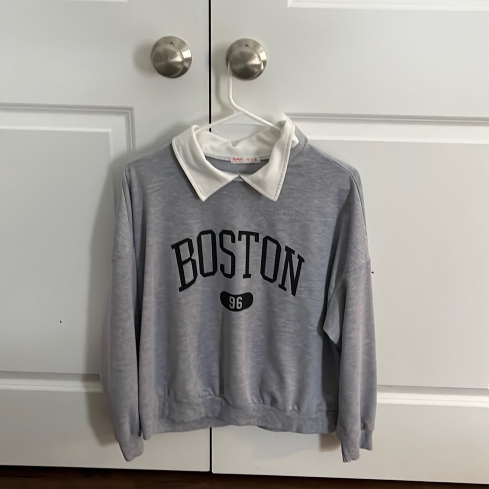 Gray, Boston logo Crewneck